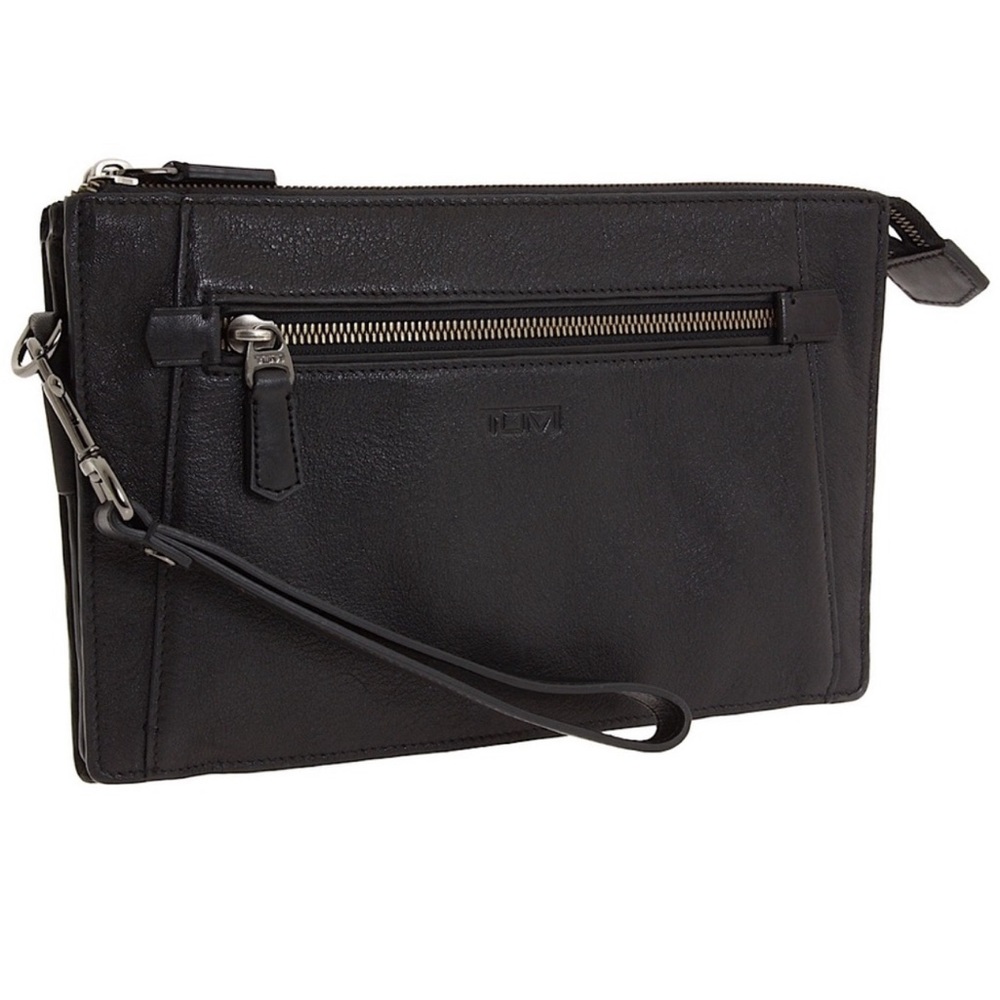 Tumi Beacon Hill Double Zip Top Leather Clutch
